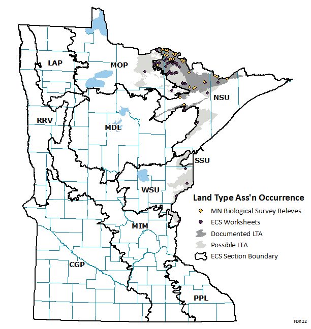 Distribution map for FDn22